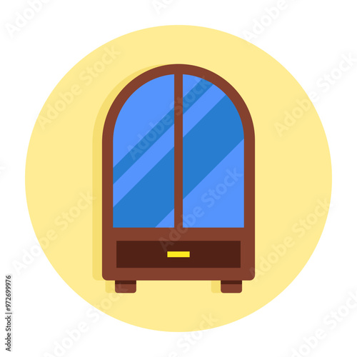 Trendy flat design icon of cupboard