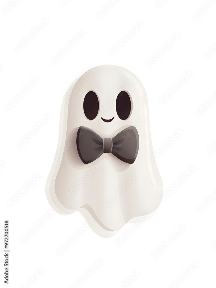 Cute Ghost Wearing Bow Tie