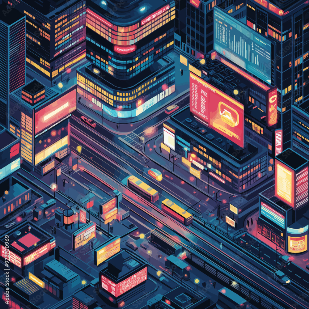 Isometric Digital Billboard Advertising Isometric Digital Billboard Advertising