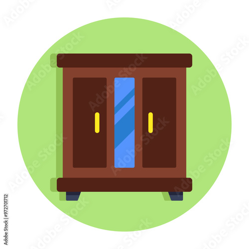 Trendy flat design icon of cupboard