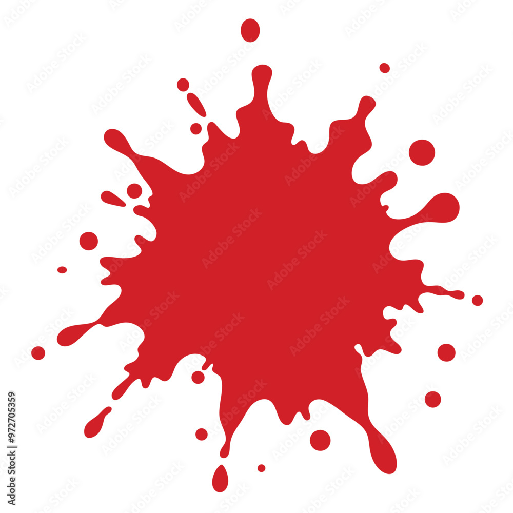 Fototapeta premium Red Paint Splashes Vector Illustration.