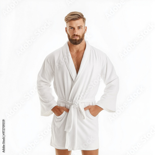 Man Bathrobe Isolated