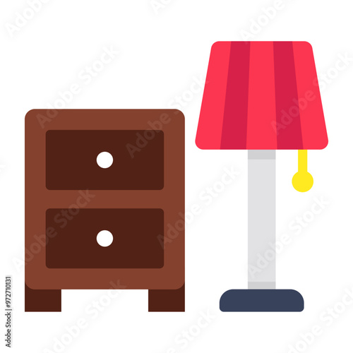 An icon design of nightstand