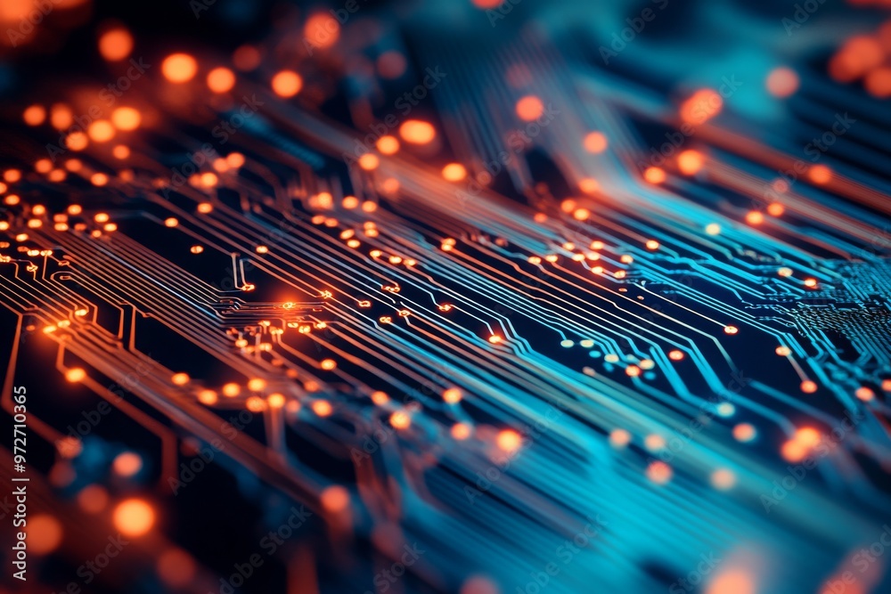 Abstract Circuit Board with Glowing Lines Abstract Circuit Board with Glowing Lines