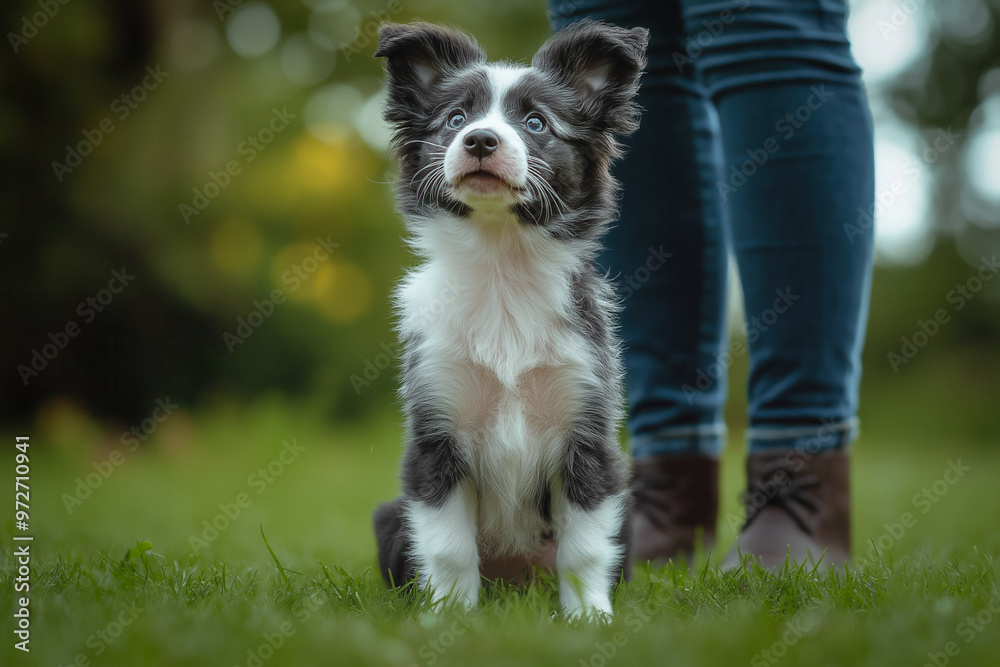 Puppy training with a trainer Puppy training with a trainer