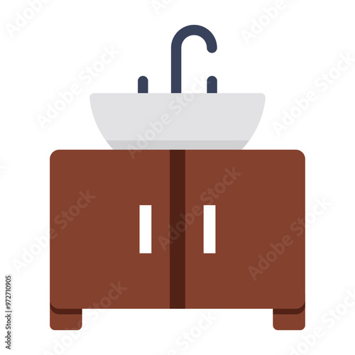 Modern design icon of washbasin