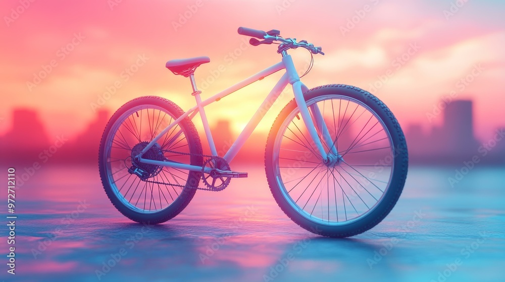 Fototapeta premium Modern Bike in Cityscape