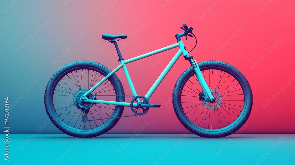 Digital Art Illustration - Bicycle in Abstract Background Digital Art Illustration - Bicycle in Abstract Background