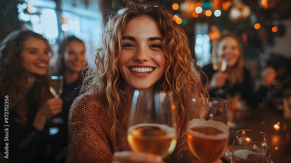Team gathered around a table in a decorated office, celebrating the New Year with smiles and cheers. Team gathered around a table in a decorated office, celebrating the New Year with smiles and cheers.