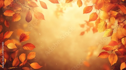 autumn leaves background, frame 