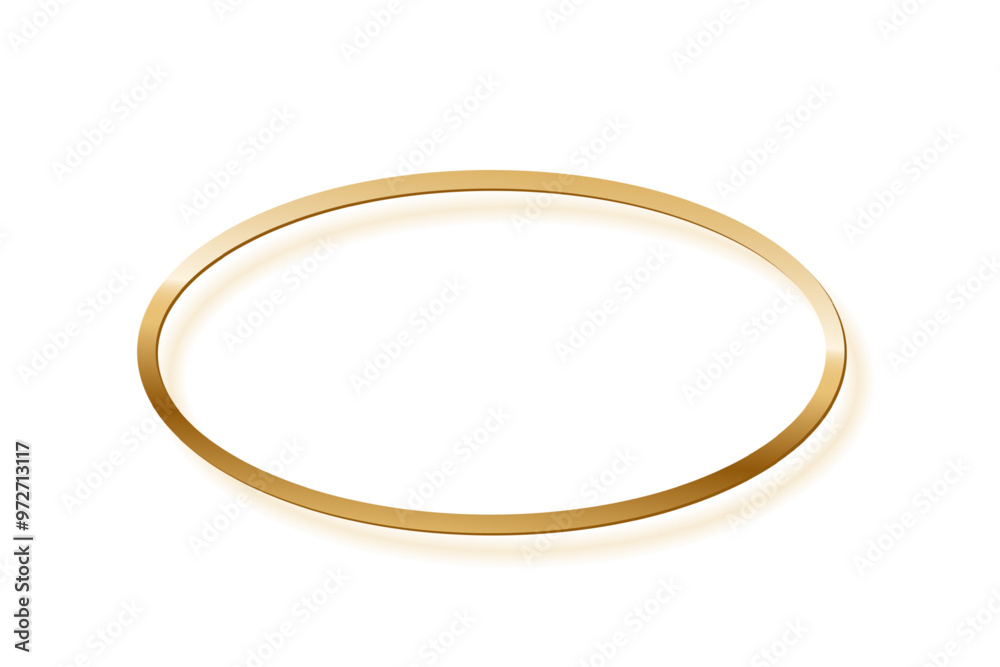 Golden ellipse photo frame on white background. Gold oval button. Blank space for picture, painting, card. 3d realistic empty template vector illustration. Simple object mockup. Golden ellipse photo frame on white background. Gold oval button. Blank space for picture, painting, card. 3d realistic empty template vector illustration. Simple object mockup.