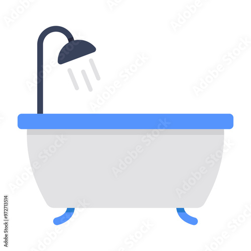 Trendy vector design of bathtub