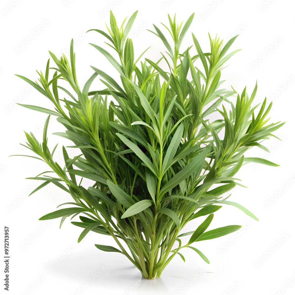 Fototapeta premium Tarragon. Naturalistic Illustration of Vegetables on White Background
