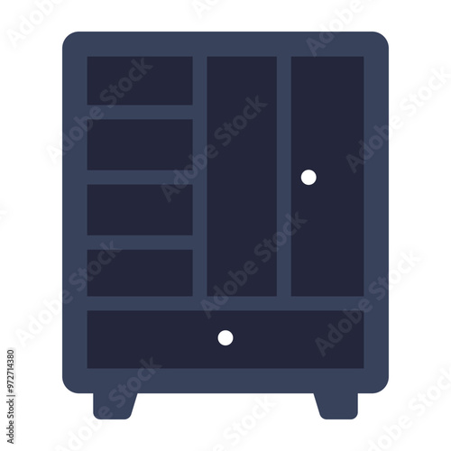 Trendy flat design icon of cupboard