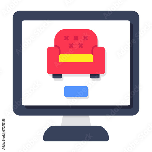 Editable design icon of online furniture 