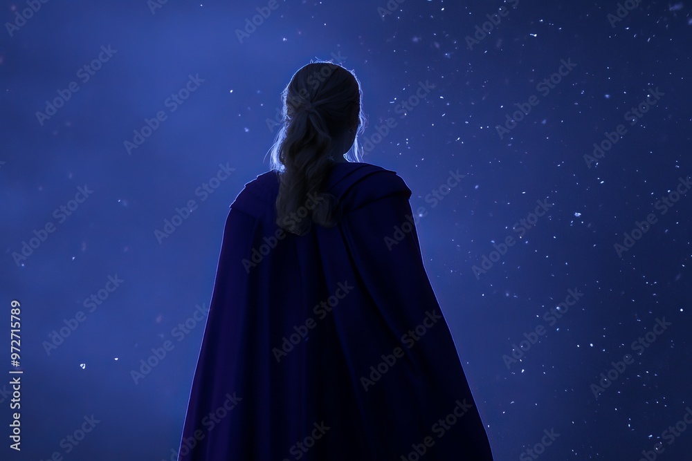 A girl with blonde hair runs in a thick fog in a luxurious pink dress with a long train and a raincoat. There is snow and a back photo without a face. The image has been artistically retouched. A girl with blonde hair runs in a thick fog in a luxurious pink dress with a long train and a raincoat. There is snow and a back photo without a face. The image has been artistically retouched.