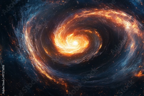 A Spiraling Galaxy In Space