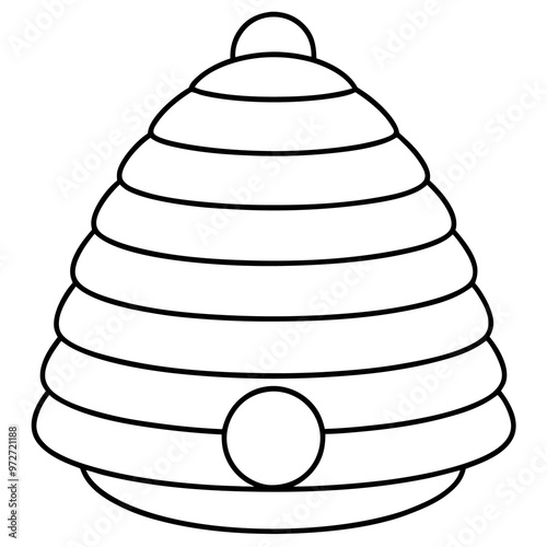 beehive outline coloring book page line art drawing