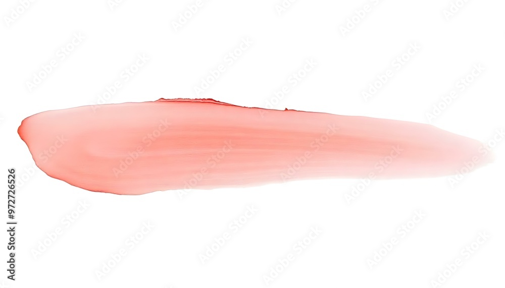 Fototapeta premium Hand painted stroke of red water colour paint brush on a white background