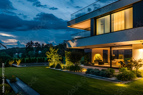 3d rendering of modern cozy house with pool and parking for sale or rent in luxurious style ,A striking modern house front elevation design showcases clean lines and bold geometric shapes