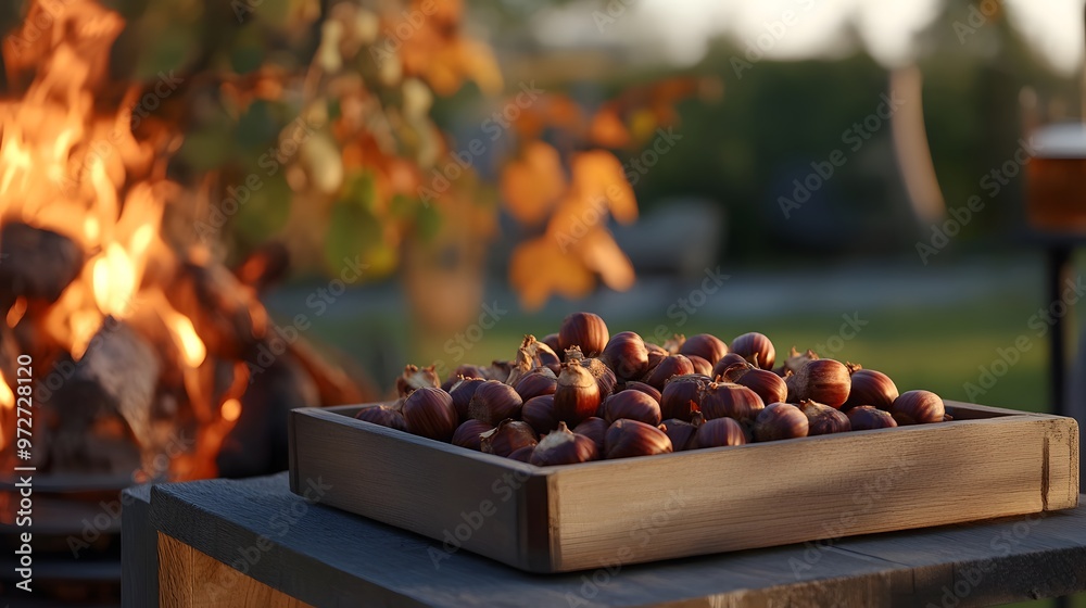 Traditional Autumn Roasted Chestnuts by the Fire Traditional Autumn Roasted Chestnuts by the Fire