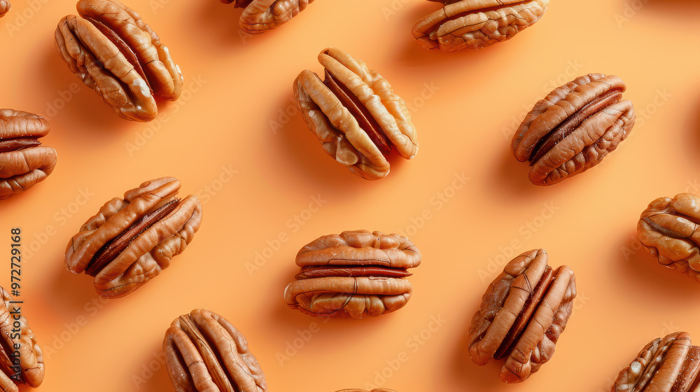 Small nuts on a yellow background. Texture for background, wallpaper, poster, banner, card. View from above. Small nuts on a yellow background. Texture for background, wallpaper, poster, banner, card. View from above.
