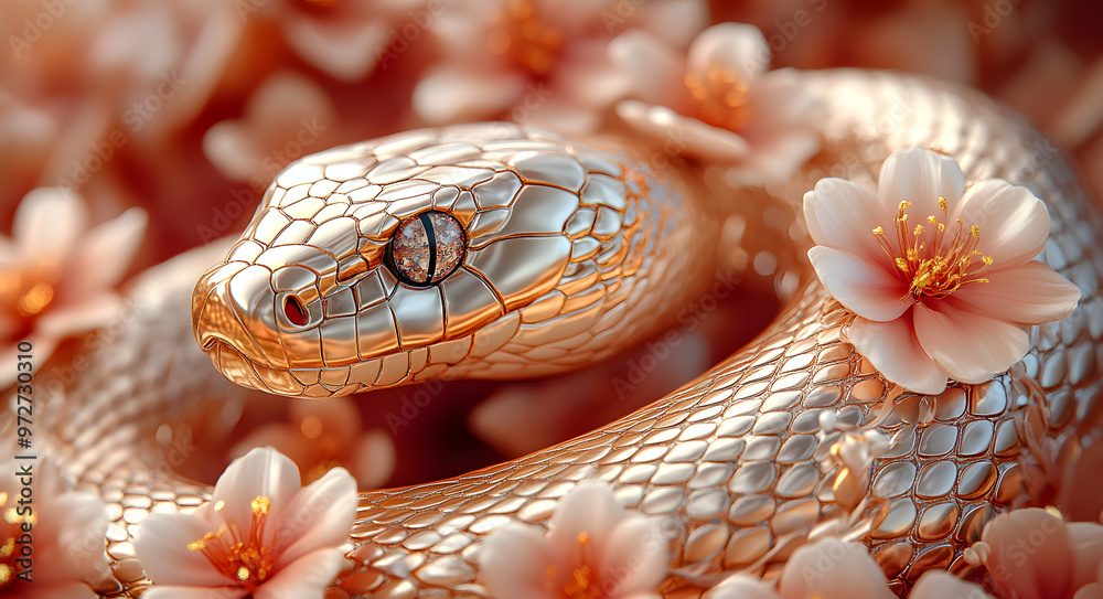 “Golden Snake Sculpture in Minimalist Style on Red Background”
“Golden Snake Sculpture in Minimalist Style on Red Background”