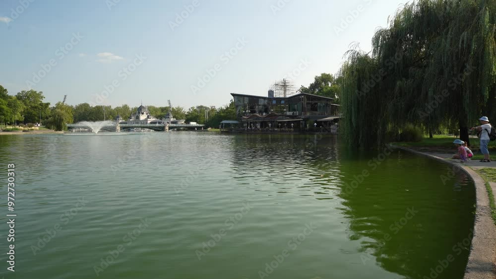 lake of Vàrosliget park and castle gardens in Budapest lake of Vàrosliget park and castle gardens in Budapest