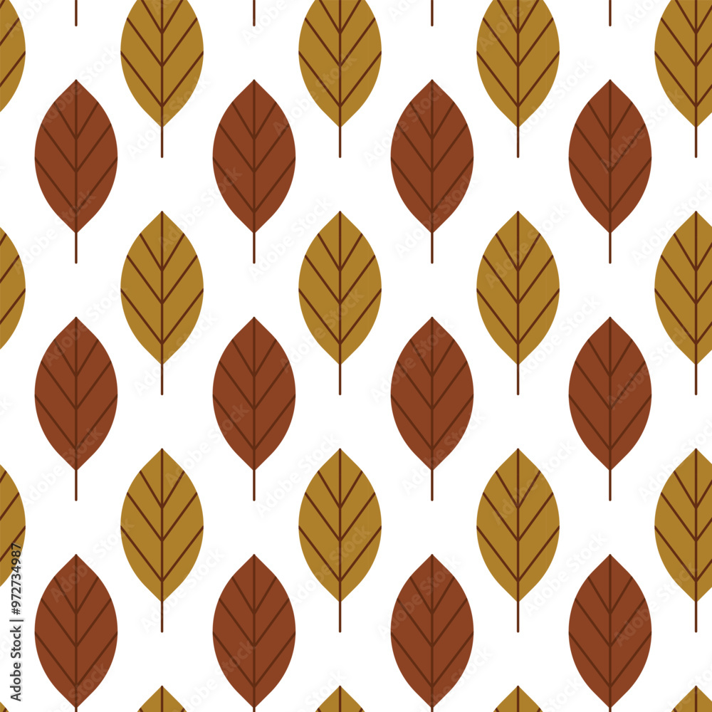 Obraz premium Pattern with leaves that green and brown