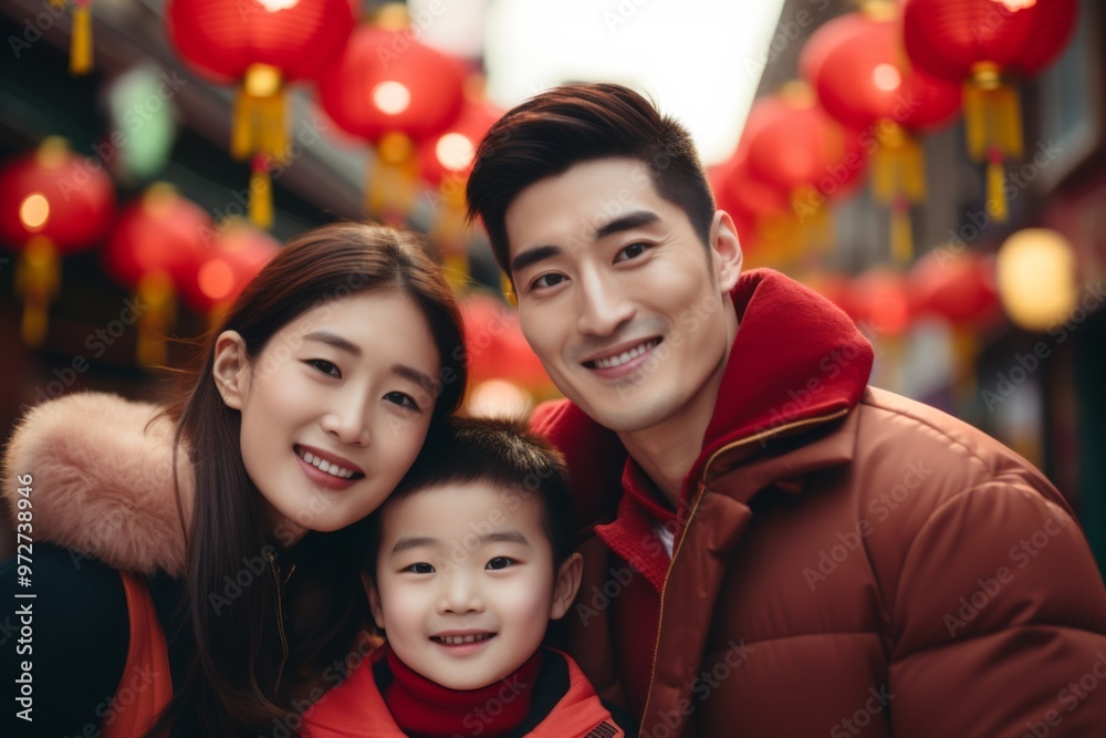 aisian family celebrating chinese new year together outside, aesthetic chinese festival scenery background aisian family celebrating chinese new year together outside, aesthetic chinese festival scenery background