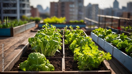 Springtime in the park and garden with fresh vegetables, flowers, and lush greenery