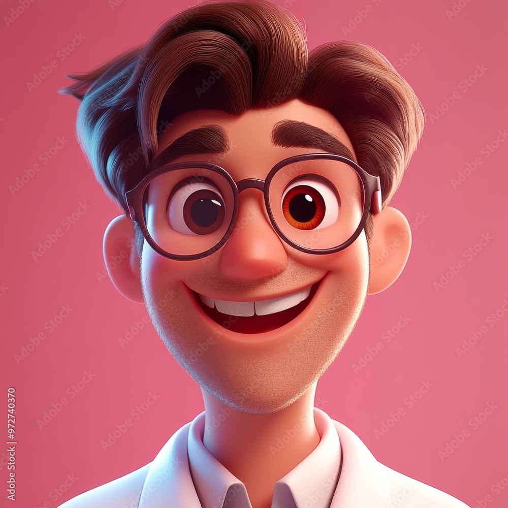 The concept of medicine is represented by a young smiling man doctor. This illustration features cute 3D icon people characters. The illustration is drawn in minimalist style and is isolated on a The concept of medicine is represented by a young smiling man doctor. This illustration features cute 3D icon people characters. The illustration is drawn in minimalist style and is isolated on a