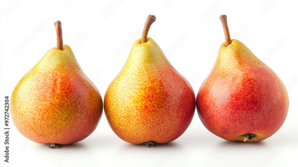 Pear isolated. Green pear on white background.. Set of pears. Pear isolated. Green pear on white background.. Set of pears.