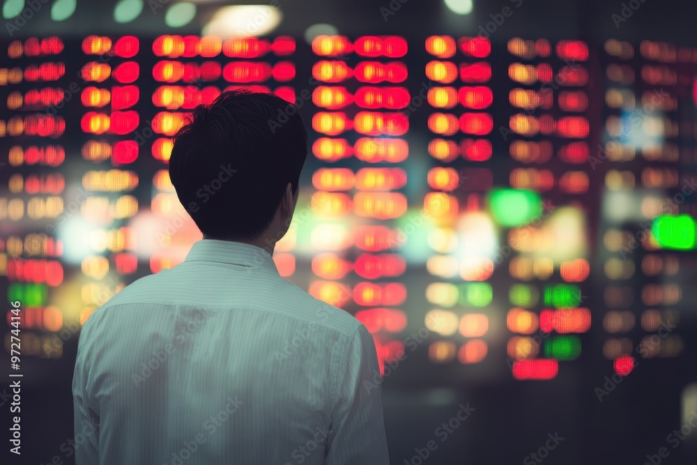 Stressed Man Observing Stock Market Stressed Man Observing Stock Market