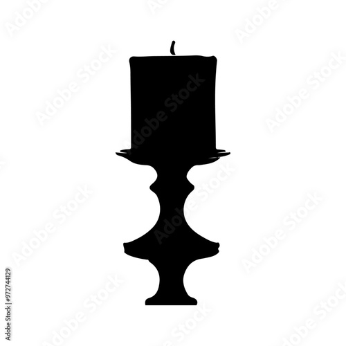 candle2 silhouette vactor black color silhouette solid white background photo