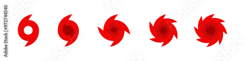 Hurricane icon set. Tornado, hurricane symbols collection. Storm, typhoon vector icons