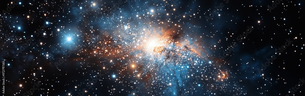 Stunning view of a vibrant galaxy filled with colorful stars and cosmic dust captured in a clear night sky Stunning view of a vibrant galaxy filled with colorful stars and cosmic dust captured in a clear night sky