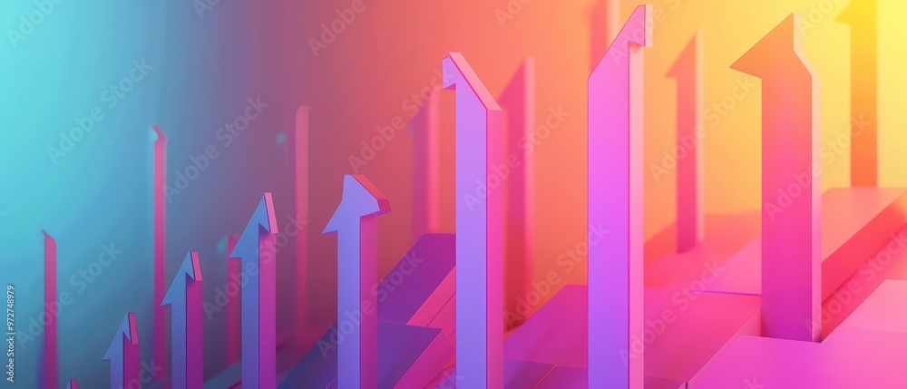 Abstract representation of upward trends with vibrant colors and dynamic shapes, ideal for business growth themes. Abstract representation of upward trends with vibrant colors and dynamic shapes, ideal for business growth themes.