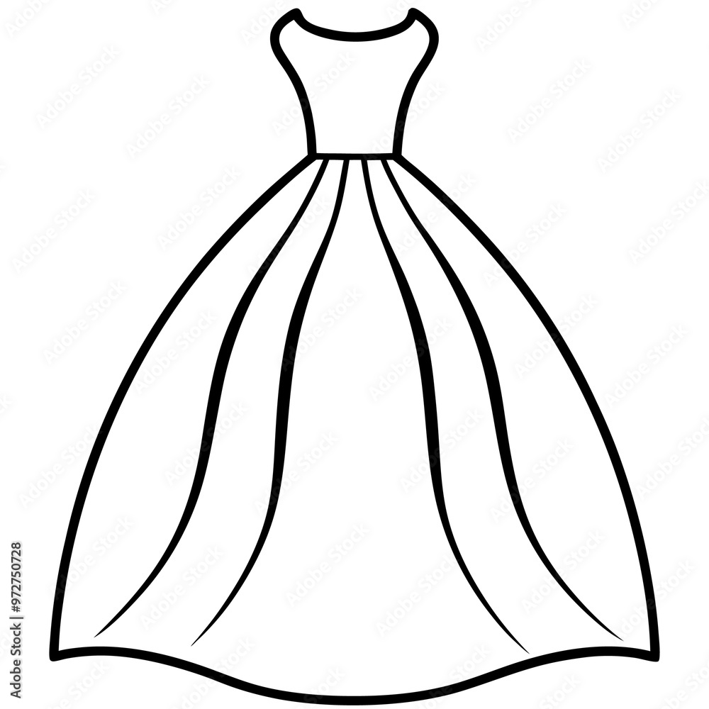 bridal dress outline coloring book page line art drawing bridal dress outline coloring book page line art drawing