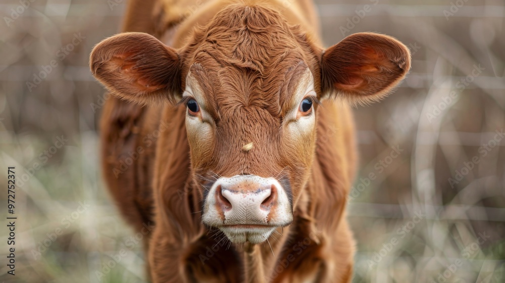 Close-up of a cow looking from above Close-up of a cow looking from above