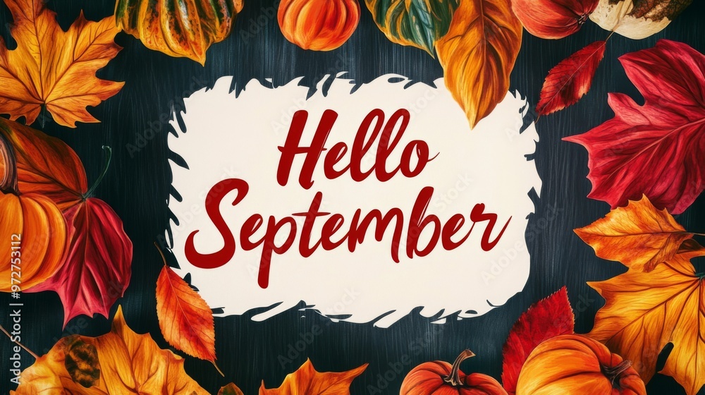 Fototapeta premium hello fall with text 