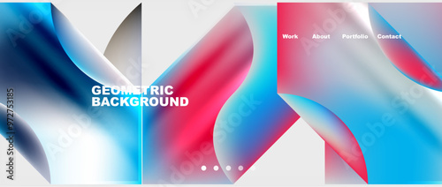 Colorful gradients with abstract geometric shapes. Vector Illustration For Wallpaper, Banner, Background, Card, Book Illustration, landing page