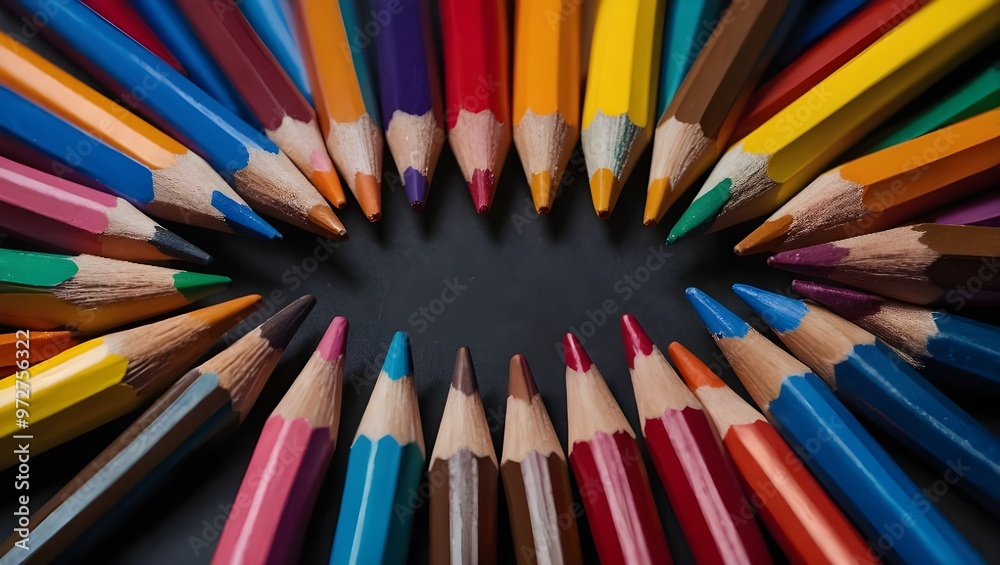 Fototapeta premium Colored pencils background