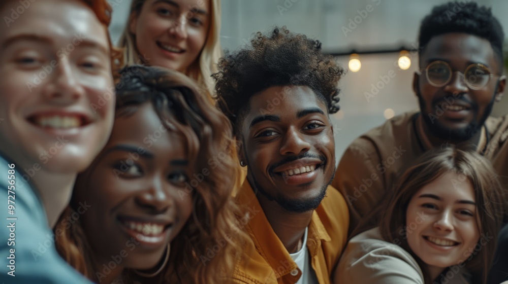 Portrait of a multicultural group of friends happy together in the workplace Portrait of a multicultural group of friends happy together in the workplace