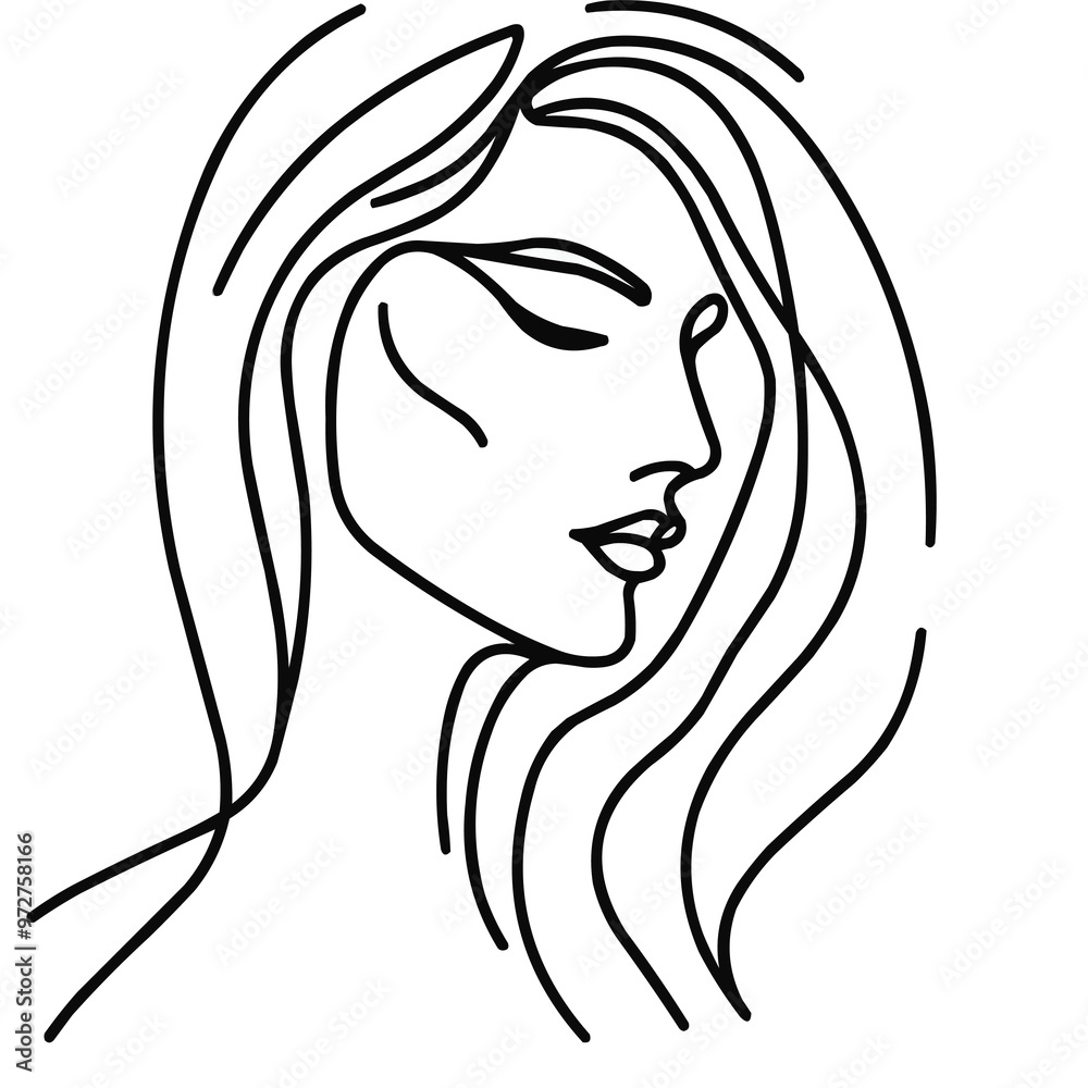Abstract Continuous Line Face Abstract Continuous Line Face