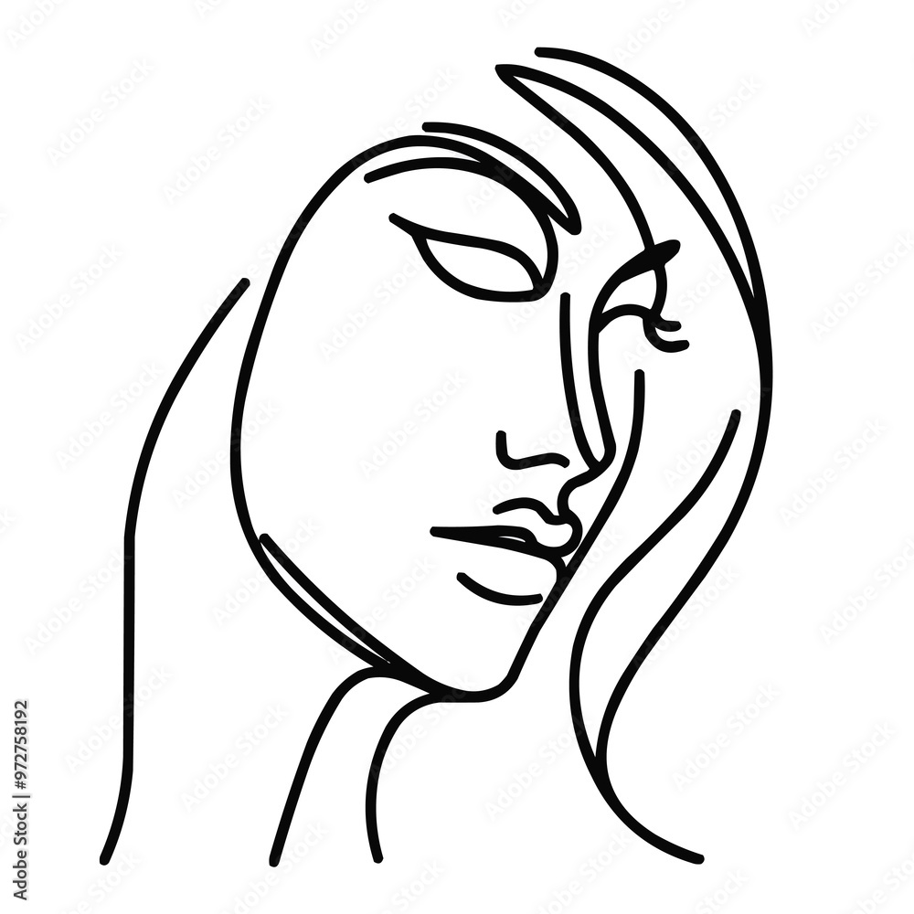 Abstract Continuous Line Face Abstract Continuous Line Face