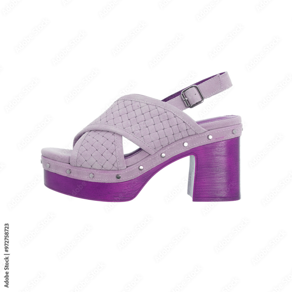 Women's purple high heel shoe isolated on white background Women's purple high heel shoe isolated on white background
