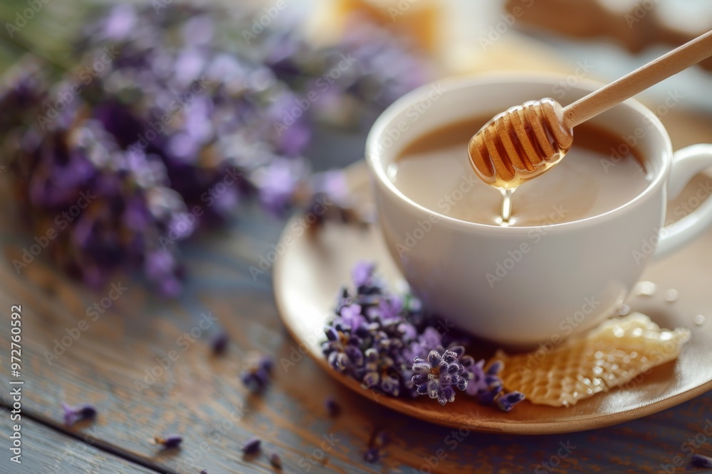 Fototapeta premium Spring Into Flavor: Fresh Coffee Recipes to Revive Your Senses, lavender, honey