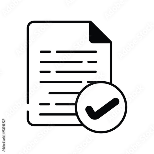 accept glyph icon with white background vector stock illustration