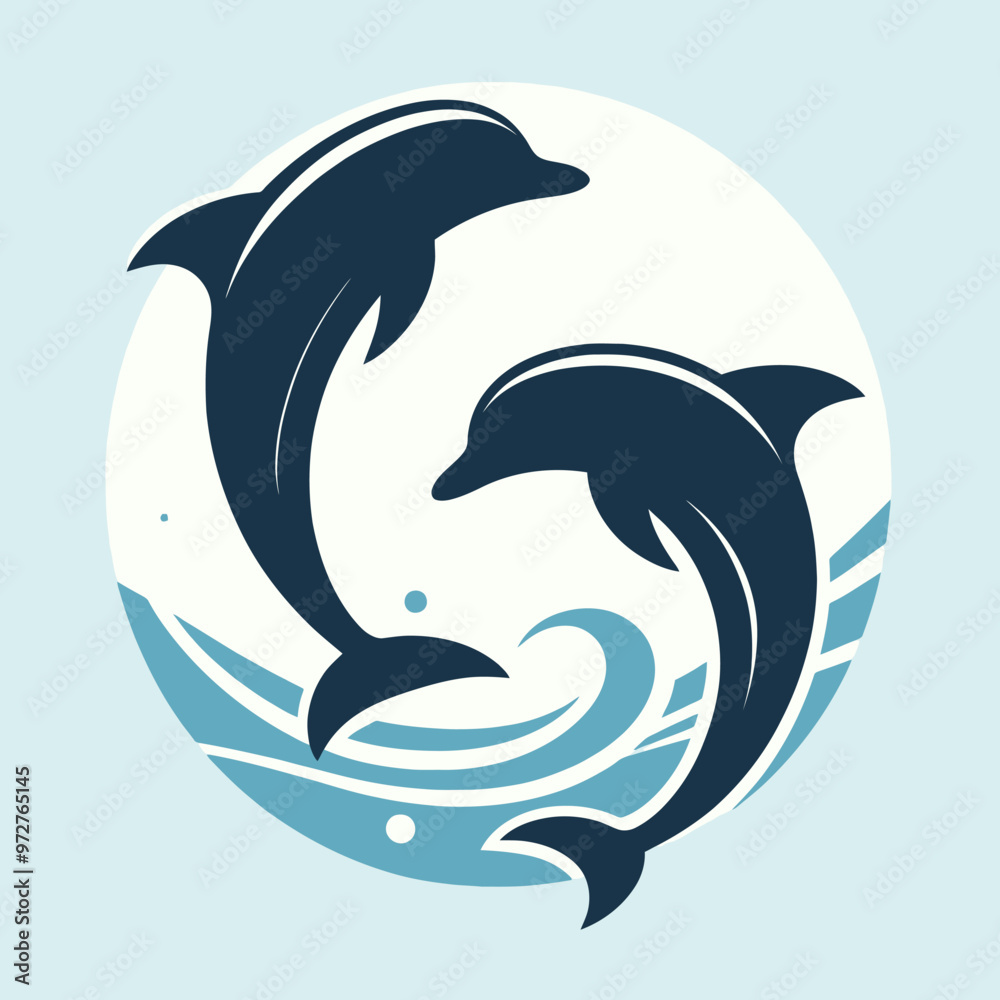 Obraz premium minimalistic design of two stylized birds and animals